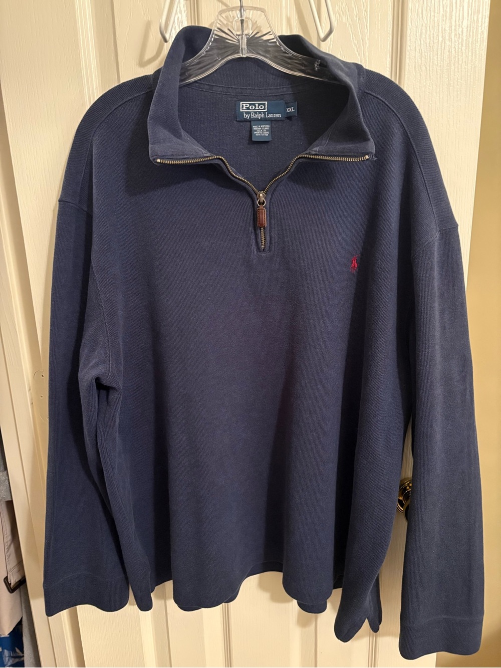 Ralph Lauren Navy Half-Zip Sweater with Red Pony